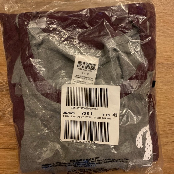 VS Pink Vintage 3/4 Sleeve Tee Large - Picture 6 of 6